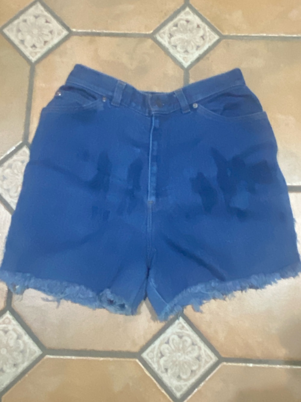 EXTREMELY RARE Vintage,pre 1971, Levi's Royal Blue Denim Cutoff Shorts